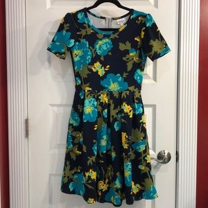 LuLaRoe Navy Floral Amelia Dress